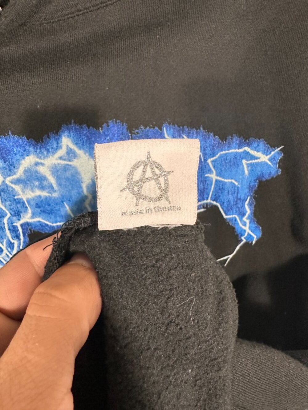 Revenge Anarchy Lightning Logo Pullover Hoodie Size Mens M - Picture 6 of 9